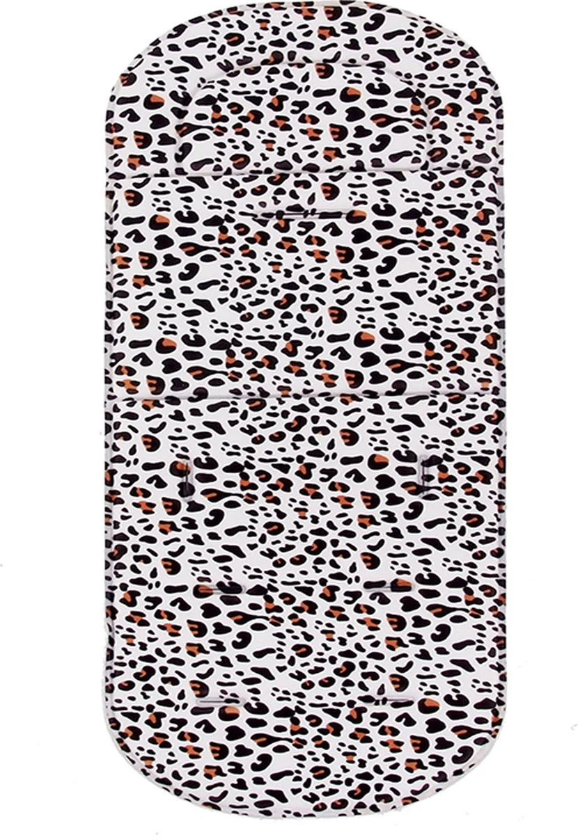 Merkloos Allernieuwste Buggy Inleg Kussen Panter Print - Tweezijdig Bruikbaar - Kinderwagen - Kinderstoel Hoes - Wasbaar - Afbeelding 2
