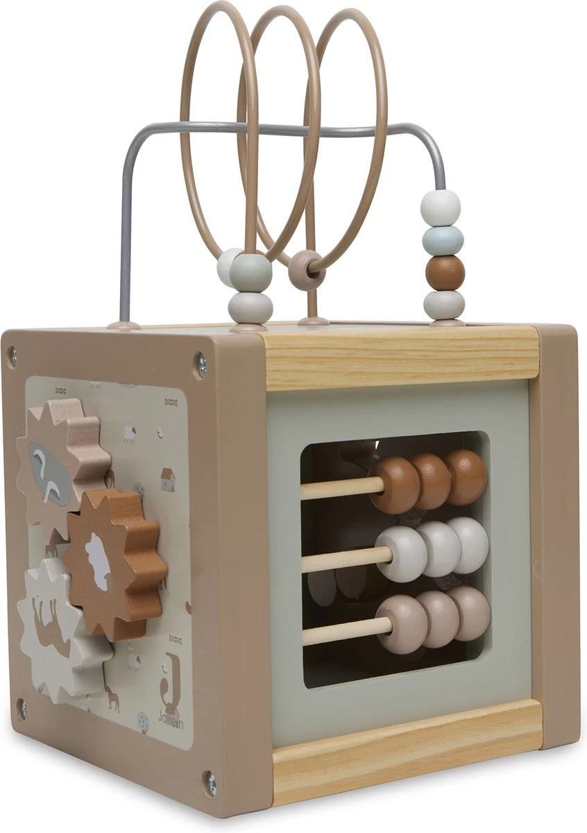 Jollein Houten Activiteitenkubus 15x15x15cm - Farm - Afbeelding 2