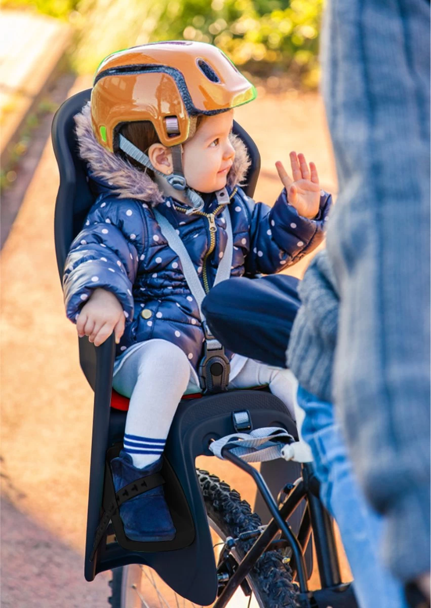 Brioso Fietsstoeltje Achter - Achterzitje Fiets - Kinderzitje Fiets - Zwart/rood - Afbeelding 3