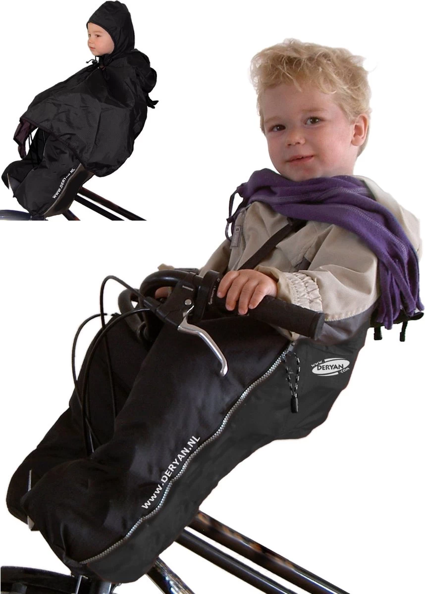 Deryan Bike-a-way Fietsstoeltje Voor - Fiets Regenhoes - Warme Jas En Windbreaker + Regenponcho - Bobike & Yepp - Afbeelding 7