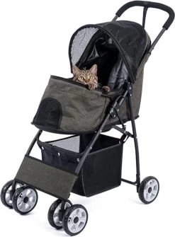Merkloos Homezie Hondenbuggy | Huisdieren Tot 15 Kg | 4-wieler | Hondenbuggy Inklapbare | Katten Buggy | Buggy | Huisdieren Buggy