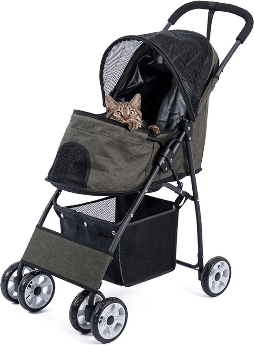 Merkloos Homezie Hondenbuggy | Huisdieren Tot 15 Kg | 4-wieler | Hondenbuggy Inklapbare | Katten Buggy | Buggy | Huisdieren Buggy