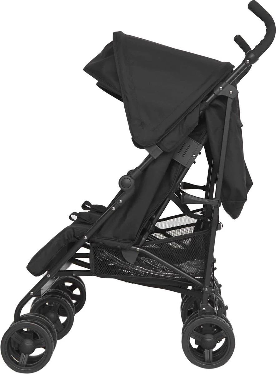 Prénatal Duo Buggy - Tweeling Buggy Inclusief Regenhoes - Verstelbare Kinderwagen - Inklapbare Wandelwagen - Plooibuggy - Zwart - Afbeelding 4