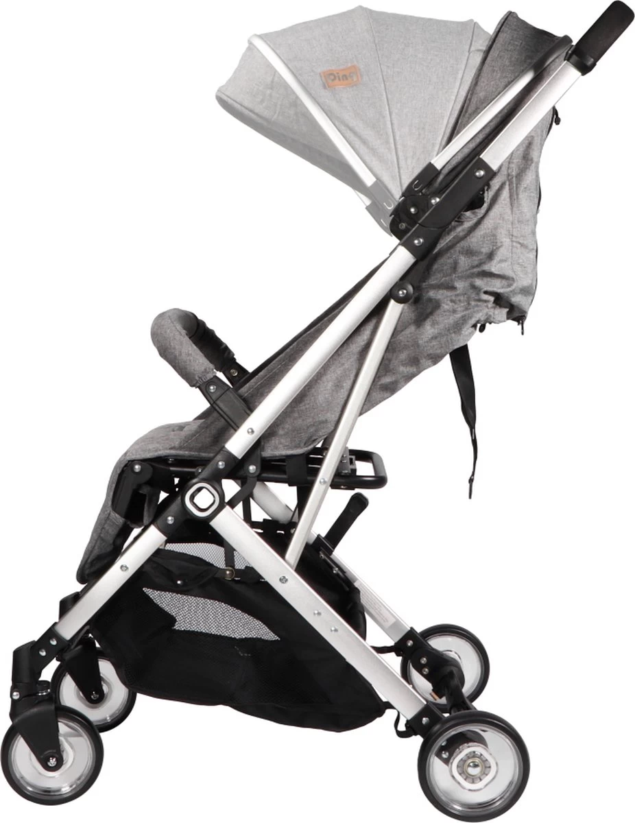 Ding Vivo Wandelwagen - Grijs/Zilver - Inklapbare Buggy - Inclusief Boodschappenmandje En Zonnekap - Afbeelding 7