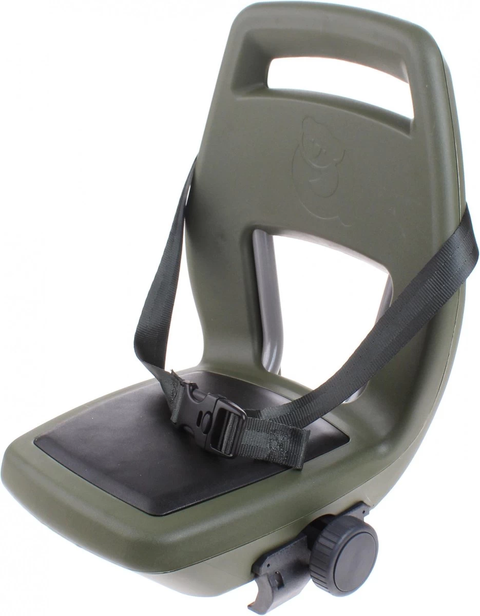 Qibbel 6+ Junior Fietsstoeltje Achter - Legergroen Met Zwart Kussentje