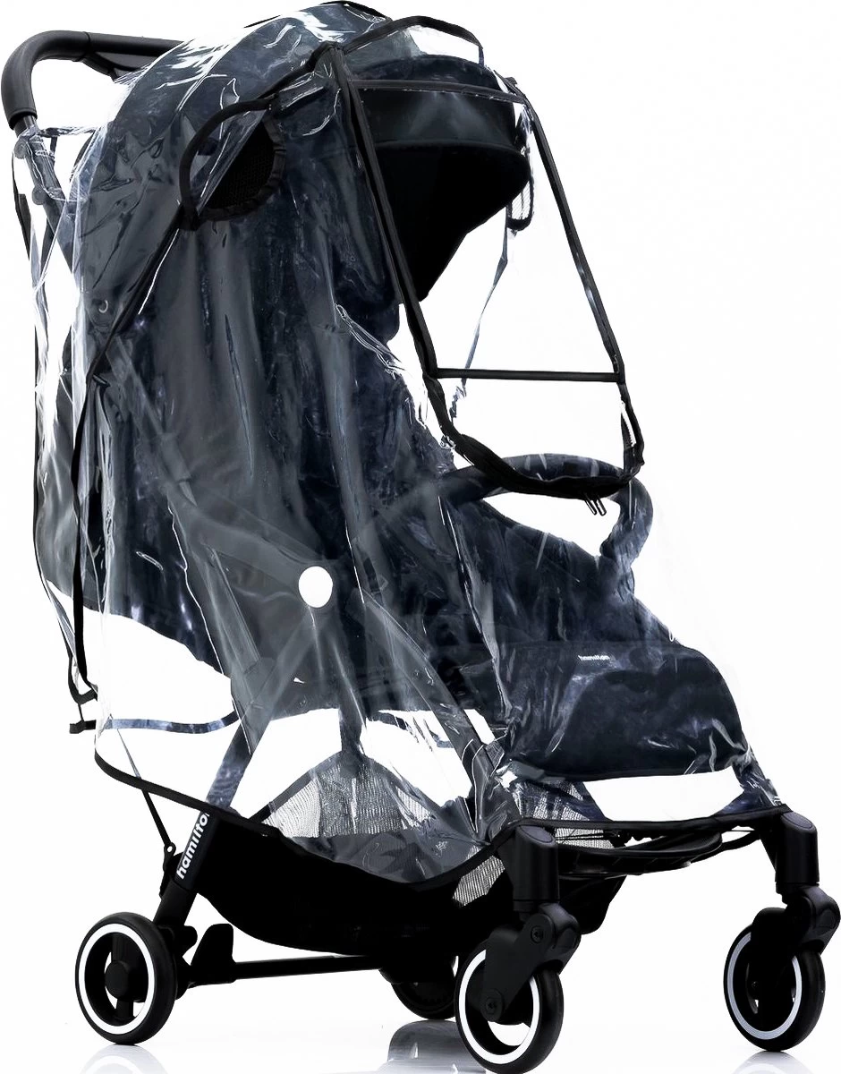 Hamilton By Yoop Buggy Premium Regenhoes Met Transparant Venster – Waterdicht, Winddicht En Stofdicht Regenscherm – Eenvoudig Te Monteren Transparant Weerschild Kinderwagen - Afbeelding 3