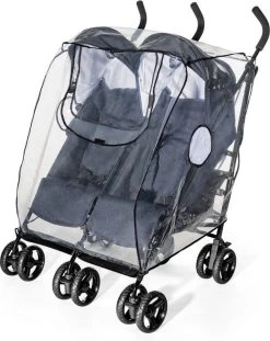 Happy Hop RainCover Twin Regenhoes Voor Dubbele Kinderwagen - Regenhoes Voor Tweeling Buggy - Dubbele Buggy - Regen Hoes Voor Kinderwagen - Universeel - Hoes Voor Kinderwagen - Buggy Regen Hoes - Baby / Toddler Raincover - Peuters & Kleuters Wandelwagen