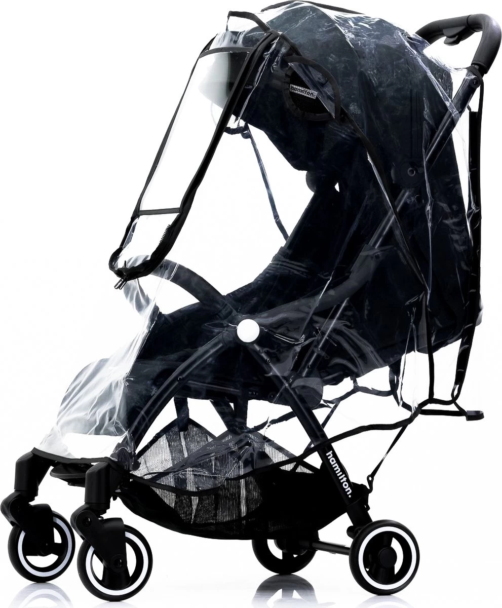 Hamilton By Yoop Buggy Premium Regenhoes Met Transparant Venster – Waterdicht, Winddicht En Stofdicht Regenscherm – Eenvoudig Te Monteren Transparant Weerschild Kinderwagen - Afbeelding 2