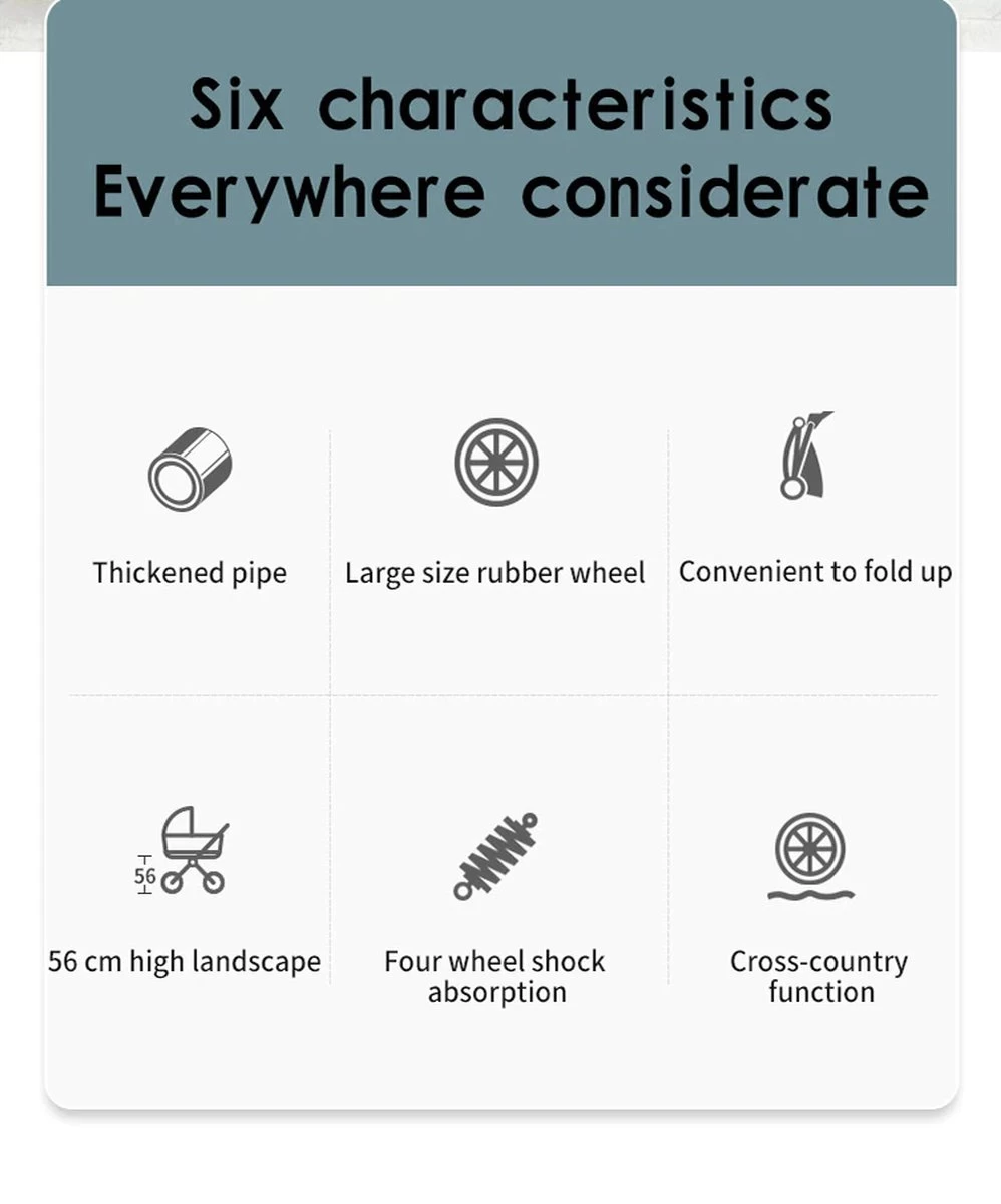 Luxe Kinderwagen 3 In 1 - Wandelwagen - Kinderwagen 3-in-1 Incl Autostoel - Kinderwagen Maxi Cosi – Buggy 3 In 1 - Newborn - Grijs - Afbeelding 10