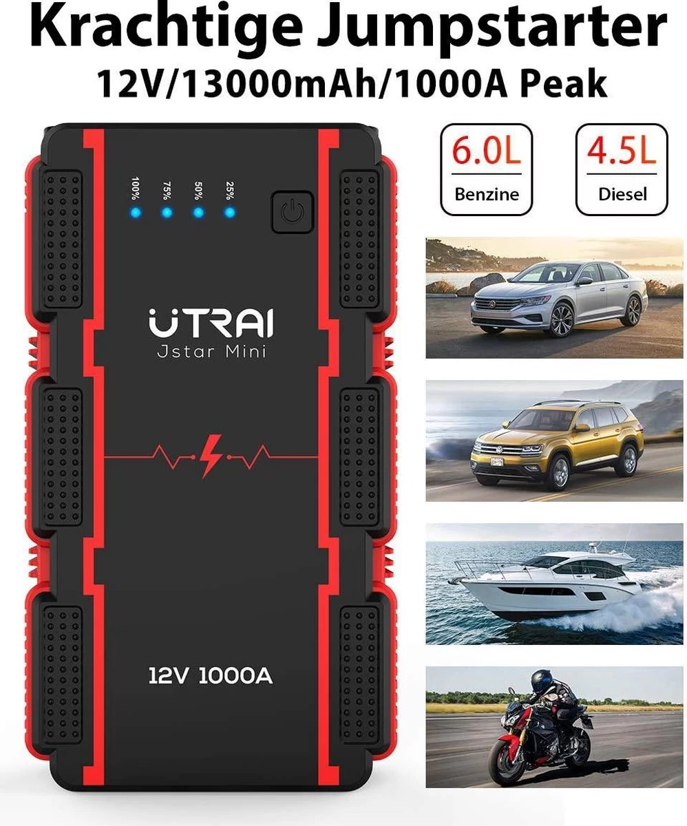 UTRAI - Jump Starter Auto - Batterij 13000mAh - 1000A - Smart-Clip Power Bank Met Batterij Detectie Voor 12V - Auto Booster Jumpstarter Mini - Afbeelding 2